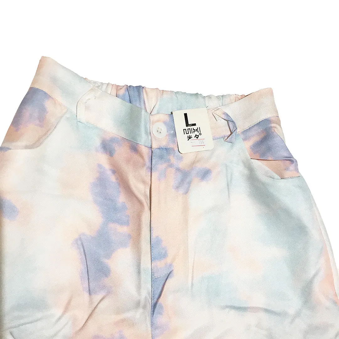 Pastel Tie Dye Print Cargo Pants