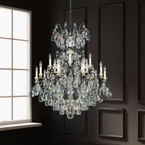 Renaissance 16 Light Black Chandelier with Heritage Crystal