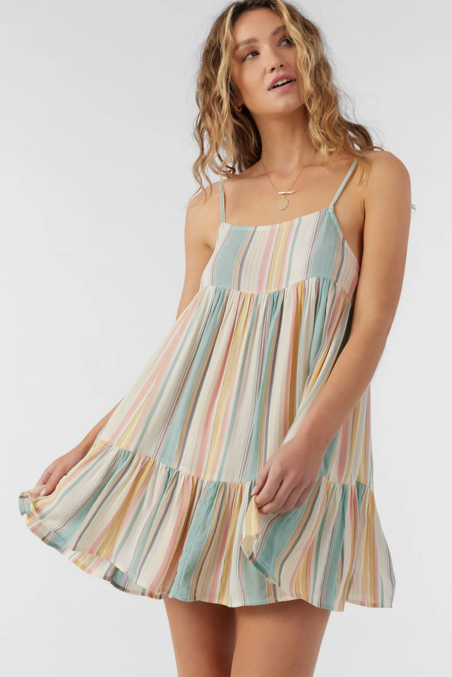 SALTWATER ESSENTIALS RILEE BEACHBOUND STRIPE COVER-UP DRESS