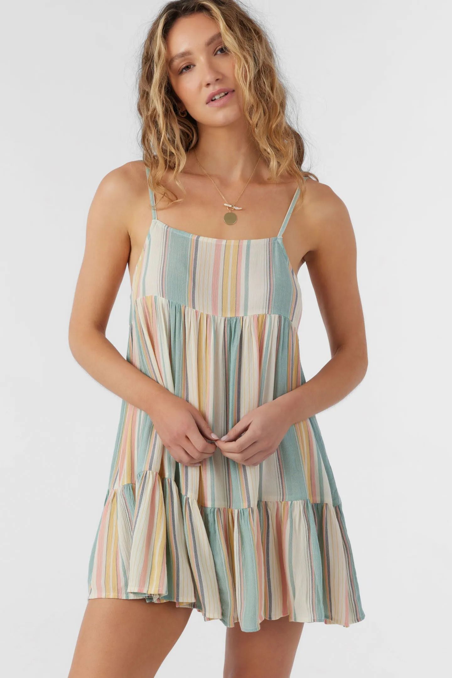 SALTWATER ESSENTIALS RILEE BEACHBOUND STRIPE COVER-UP DRESS