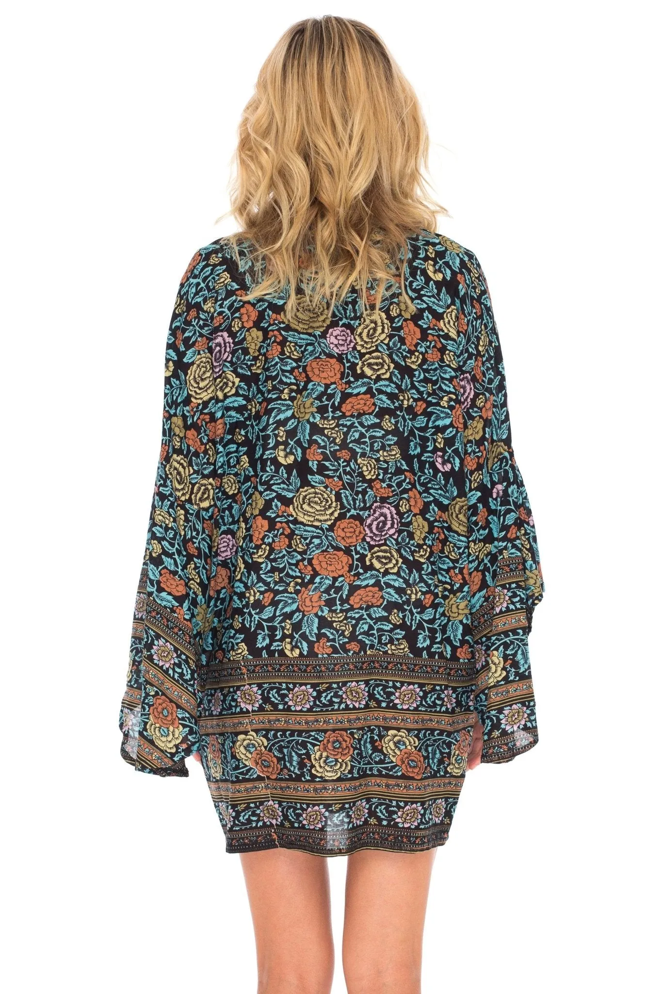 SHU-SHI Women's Sheer Kimono Cardigan Cover-Up | Loose Open Front Beach Kimono