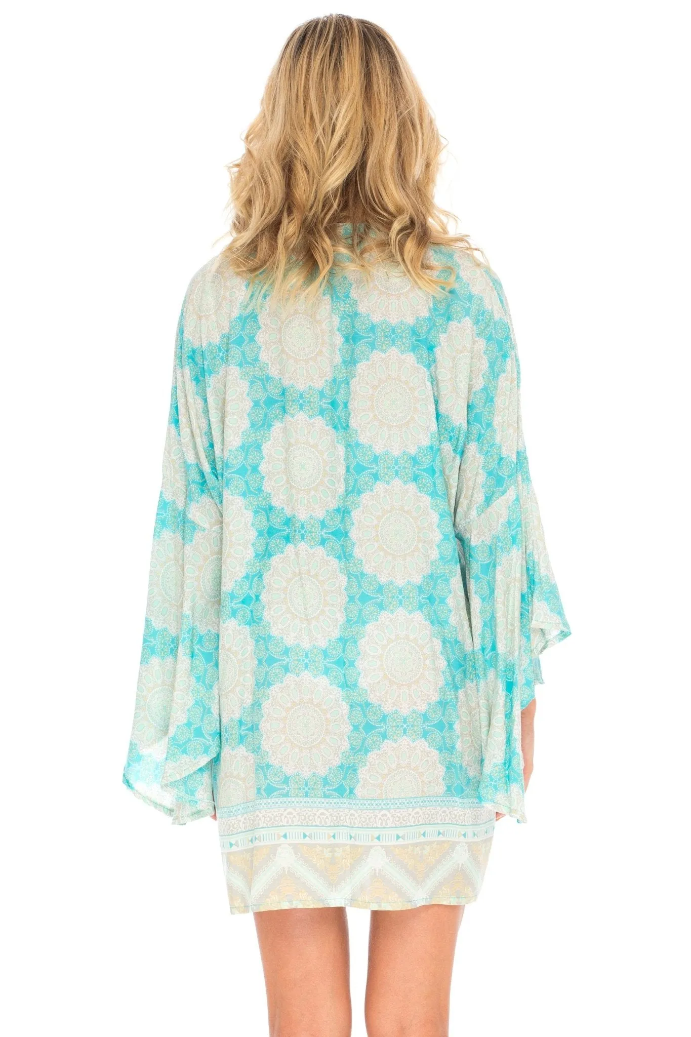 SHU-SHI Women's Sheer Kimono Cardigan Cover-Up | Loose Open Front Beach Kimono