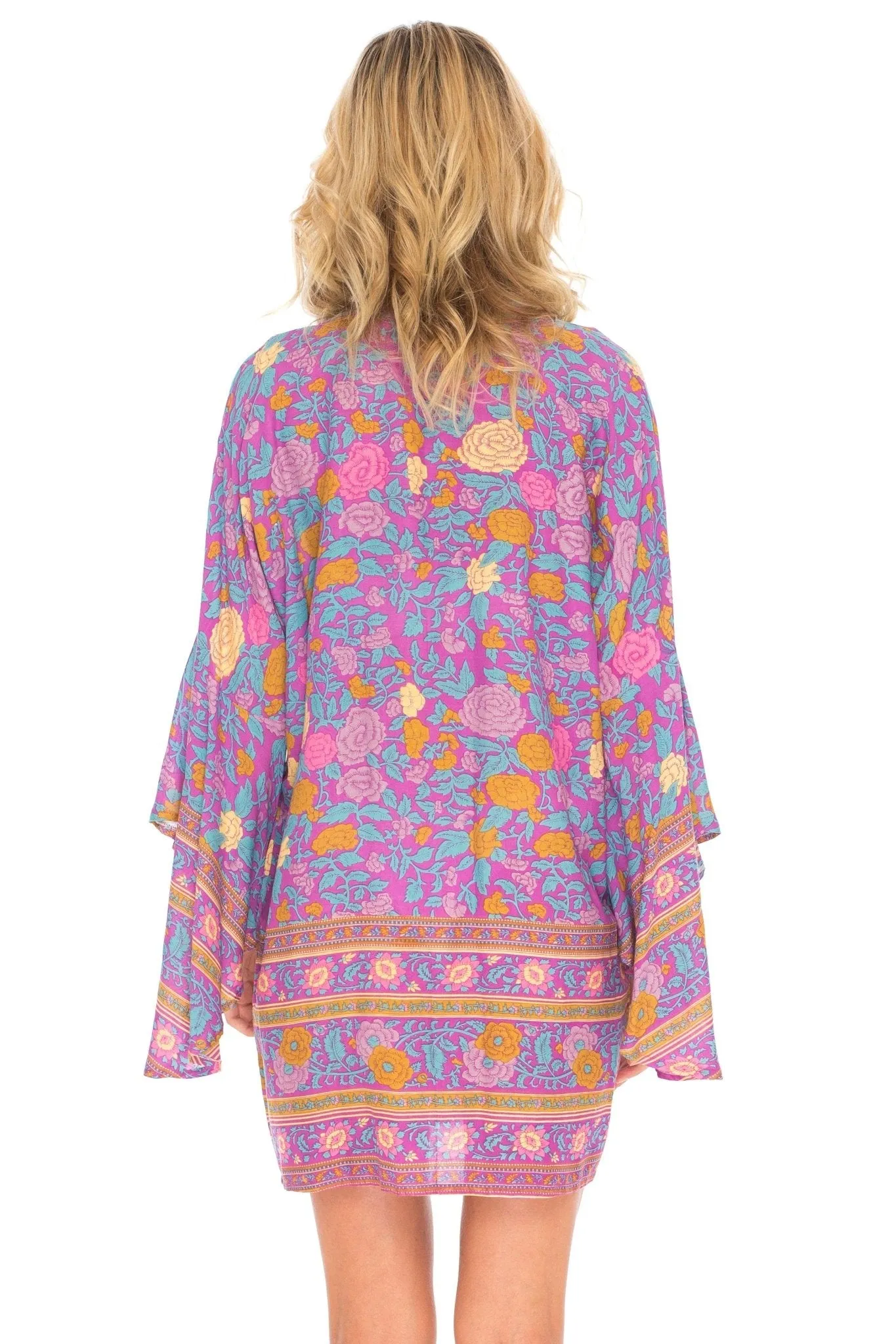 SHU-SHI Women's Sheer Kimono Cardigan Cover-Up | Loose Open Front Beach Kimono