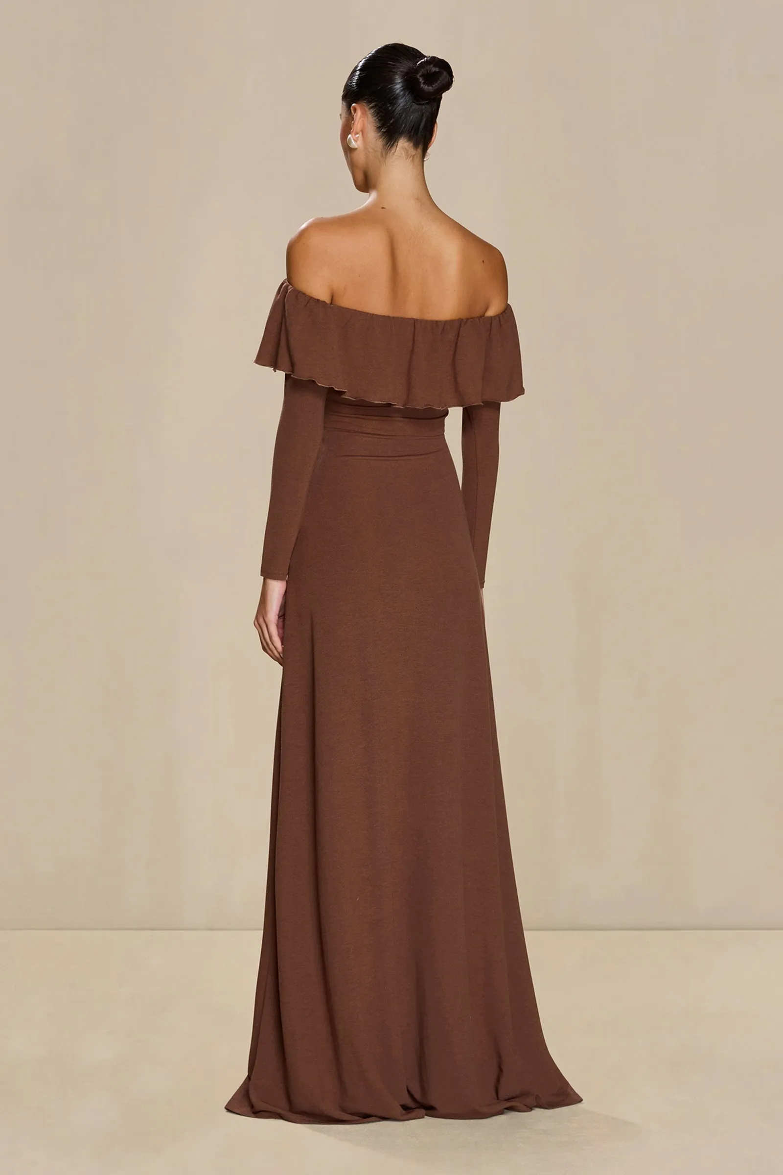 Sonya Aria Ruffle Dress - Espresso