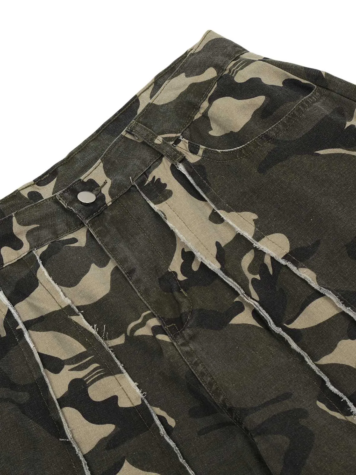 Thesupermade Camouflage Multi Pocket Patched Cargo Pants