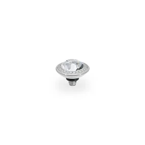 Tondo Deluxe Silver and Clear Crystal Ring Gem Top, 9mm