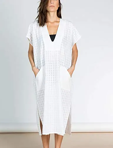 V-Neck Short Sleeve Beach Kaftan Cover Up for Women