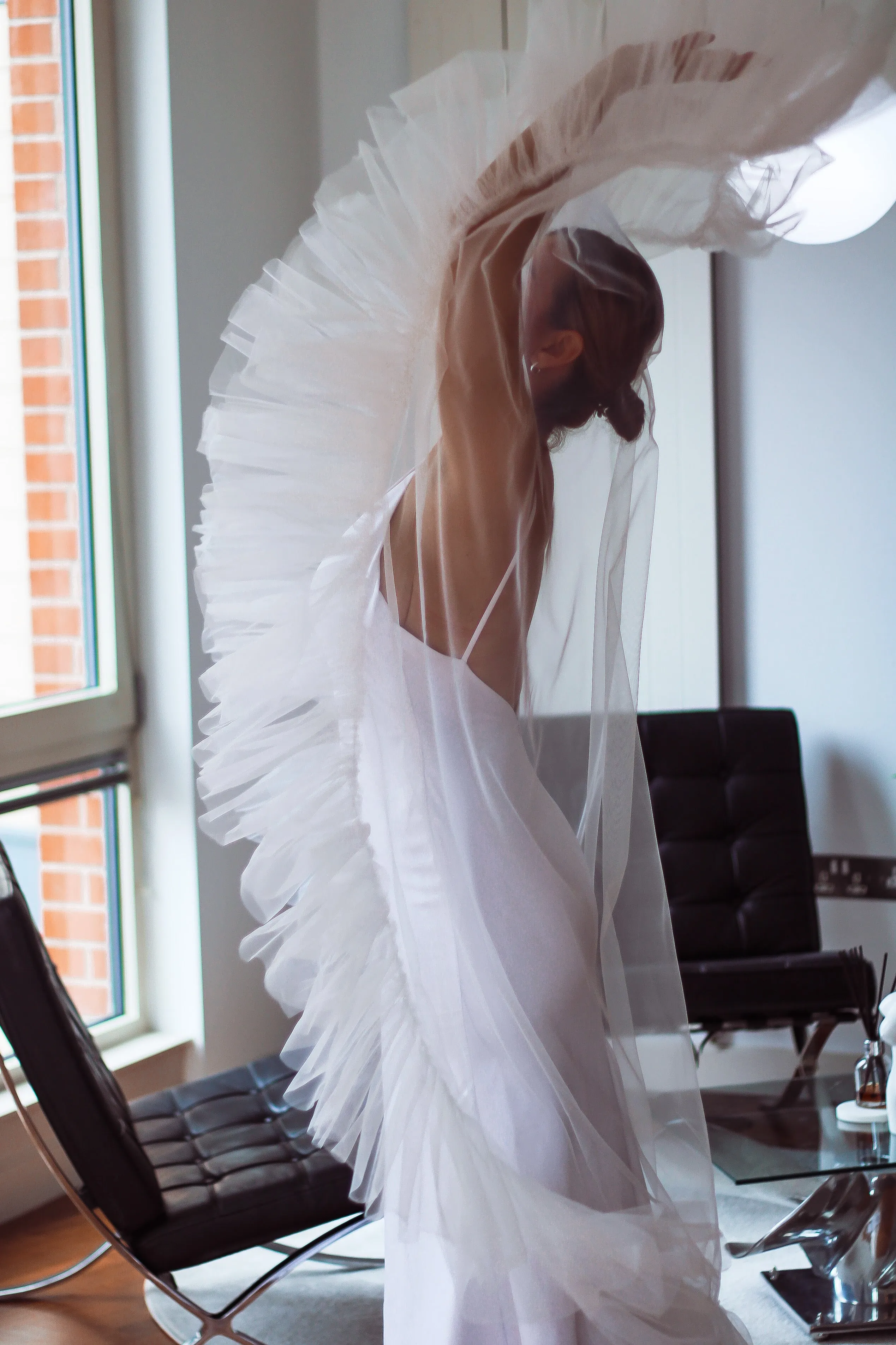 Waltz Ruffled Wedding Veil