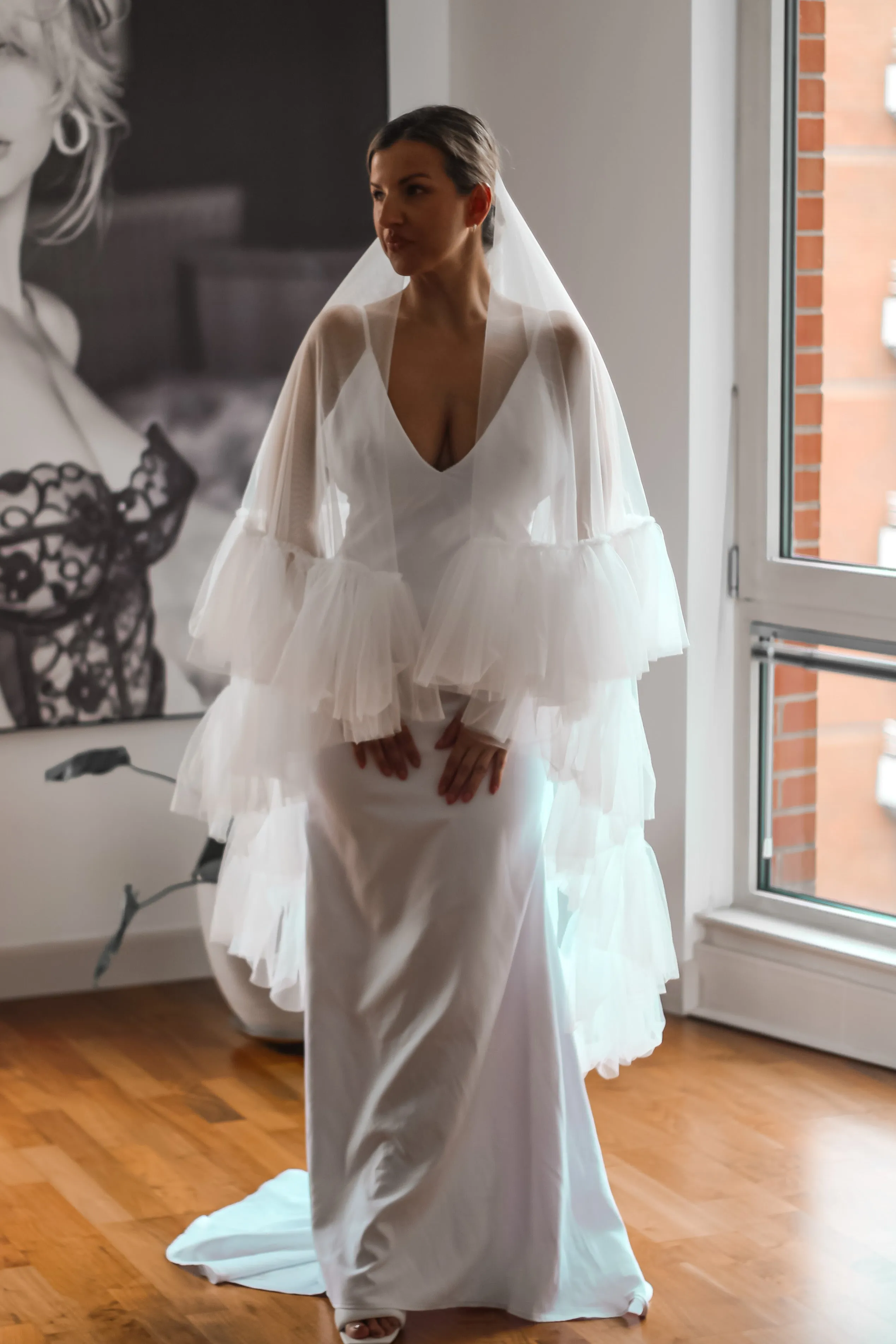 Waltz Ruffled Wedding Veil