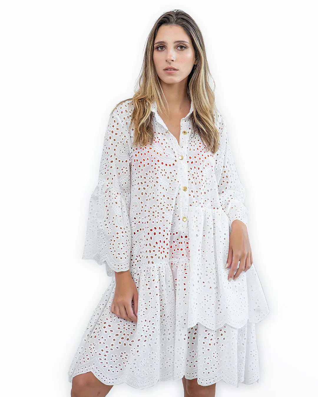 White Lace Beachwear Robe